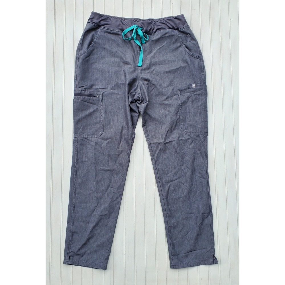 Figs Technical Collection Scrub Pants Large Charcoal Grey Cargo Nursecore